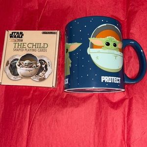 Star Wars The Mandalorian “The Child” Shaped Playing Cards & 20oz The Child Mug